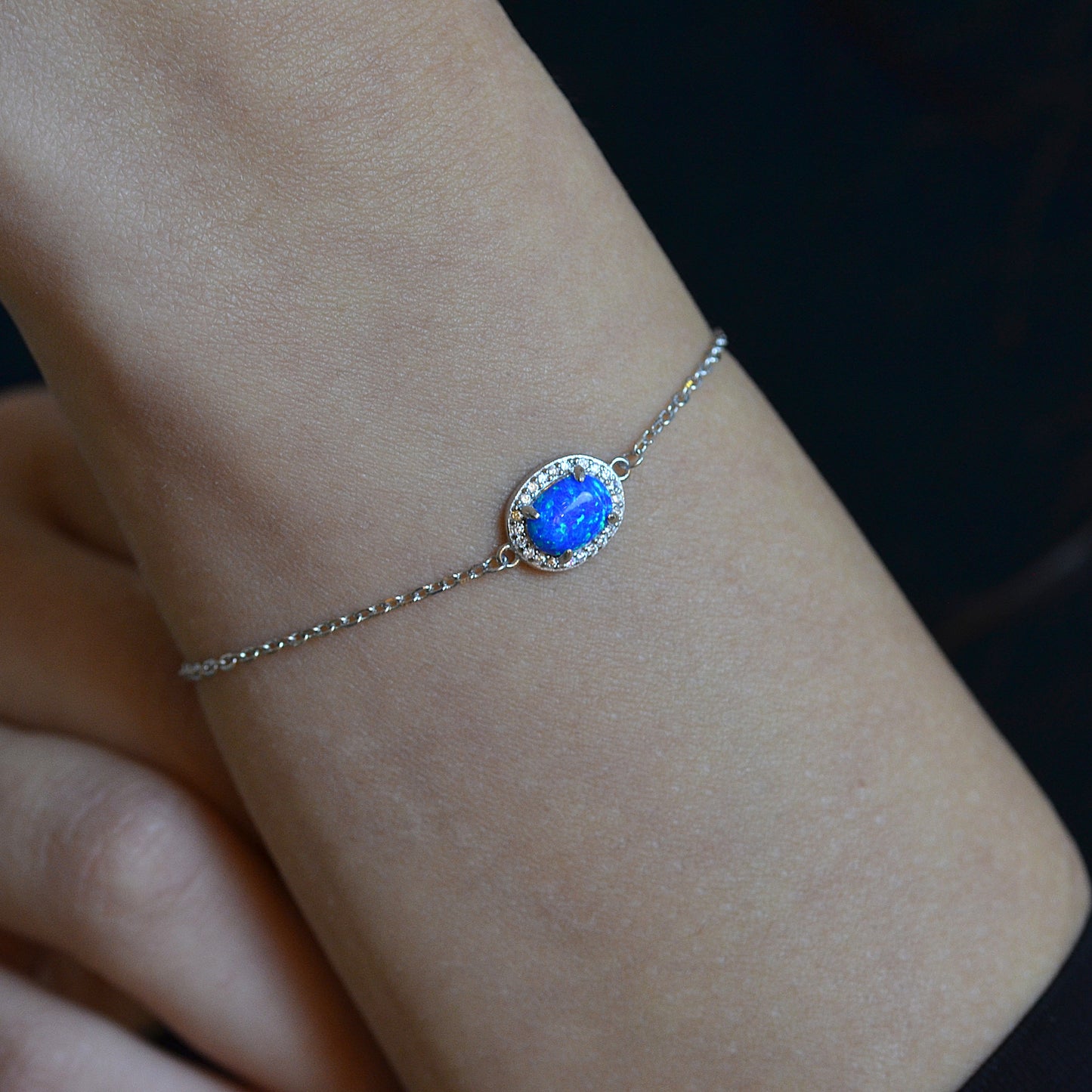 Blue Opal Radiance Bracelet Silver 925K