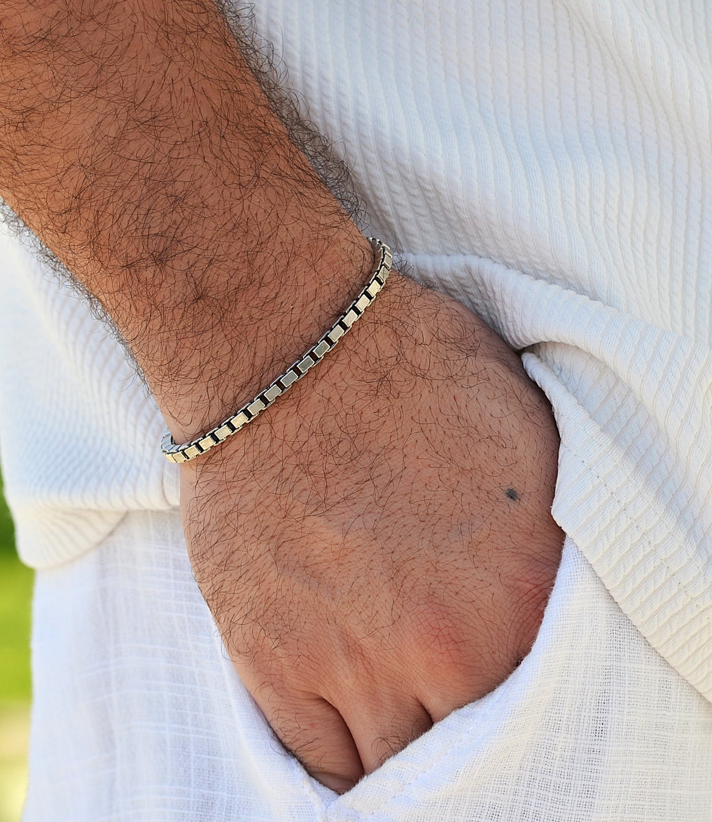 bracelet for men 925k silver box style