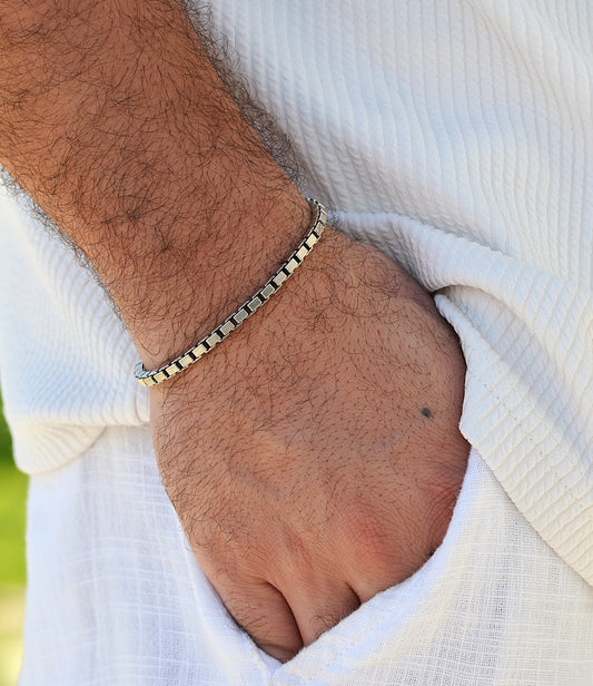 bracelet for men 925k silver box style