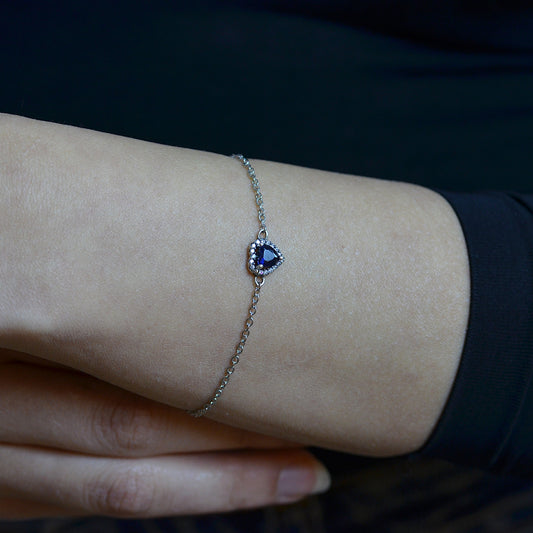 Midnight Heart Bracelet Silver 925K