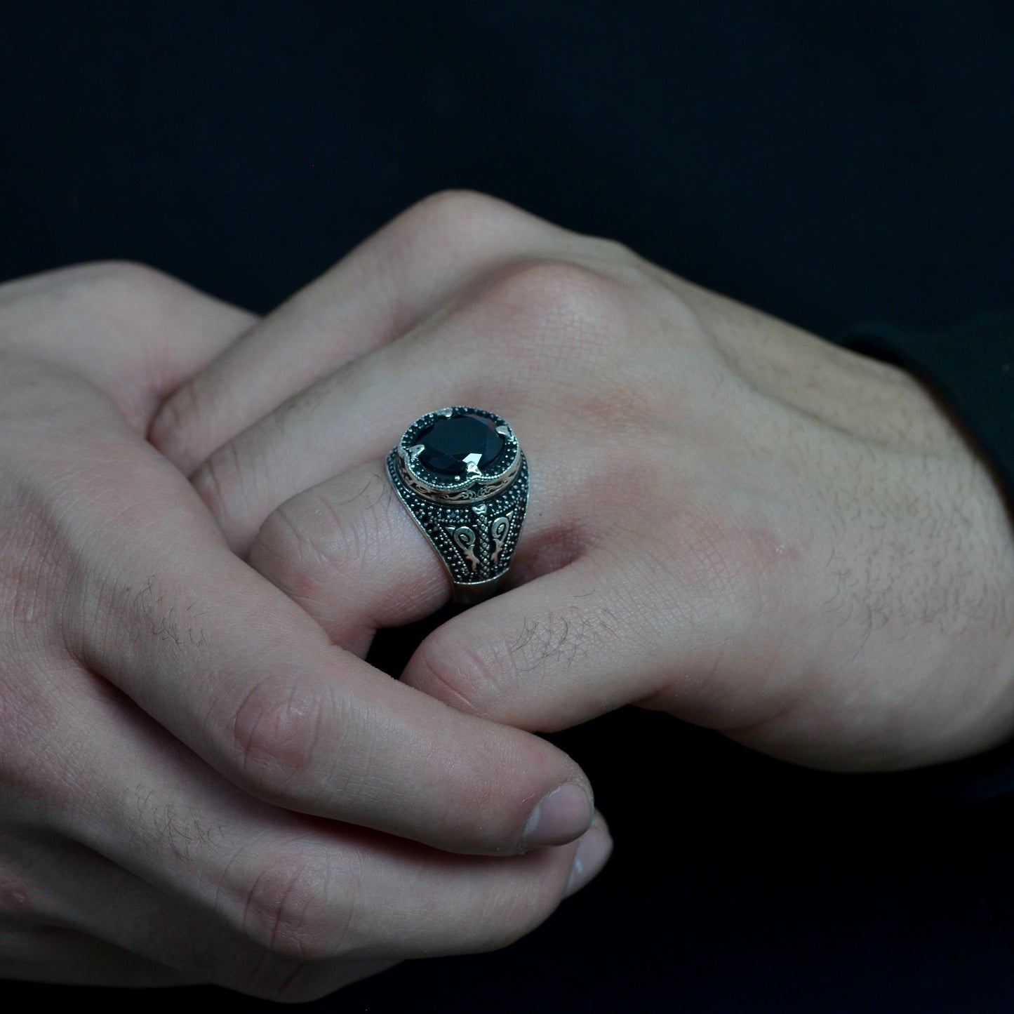 Midnight King Ring silver 925k