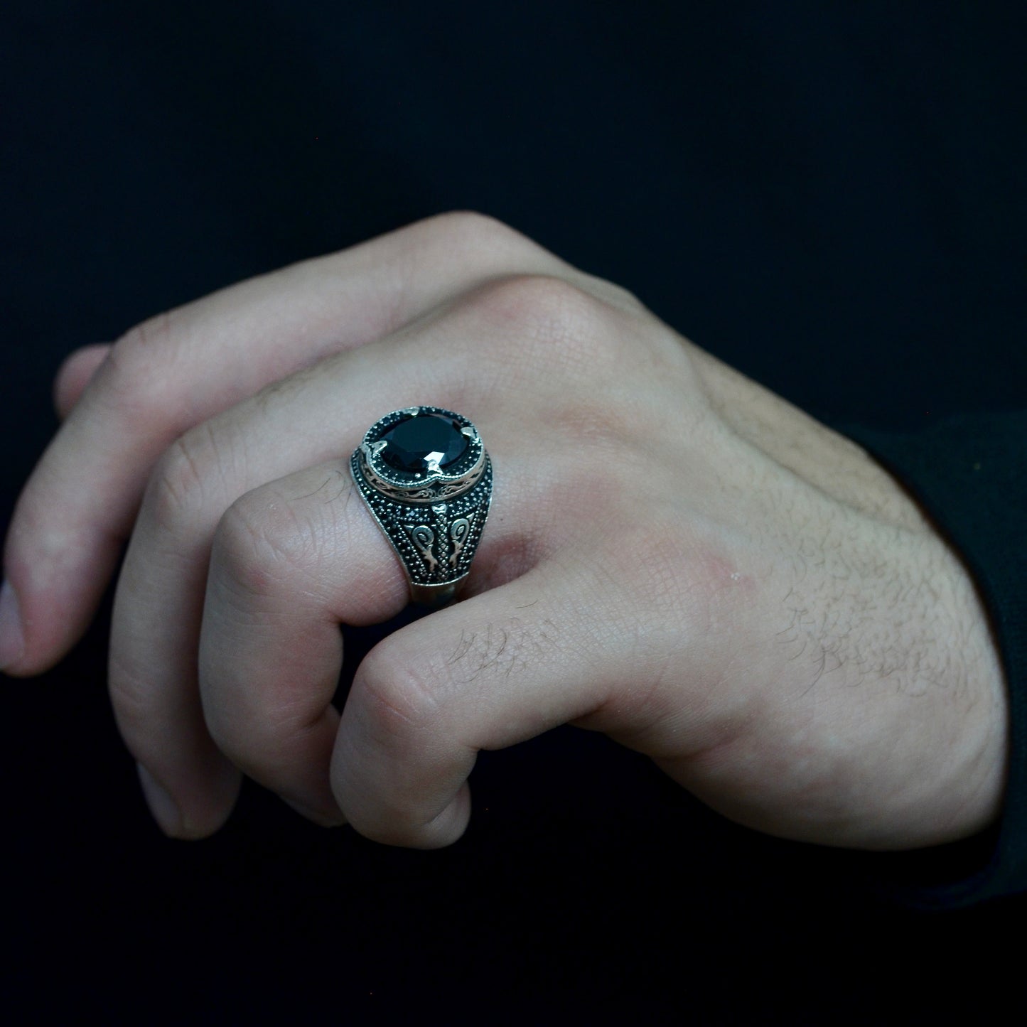 Midnight King Ring silver 925k