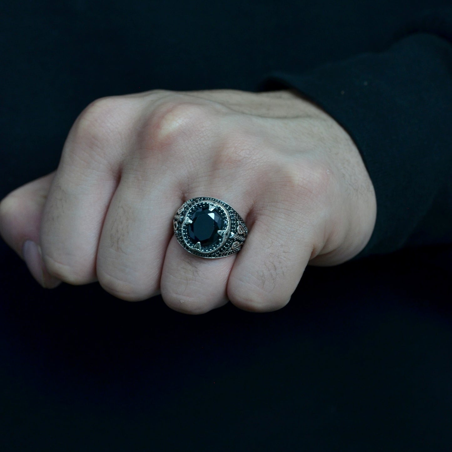 Midnight King Ring silver 925k