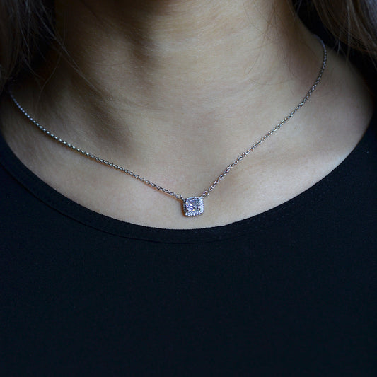 Celeste Halo Necklace Silver 925K