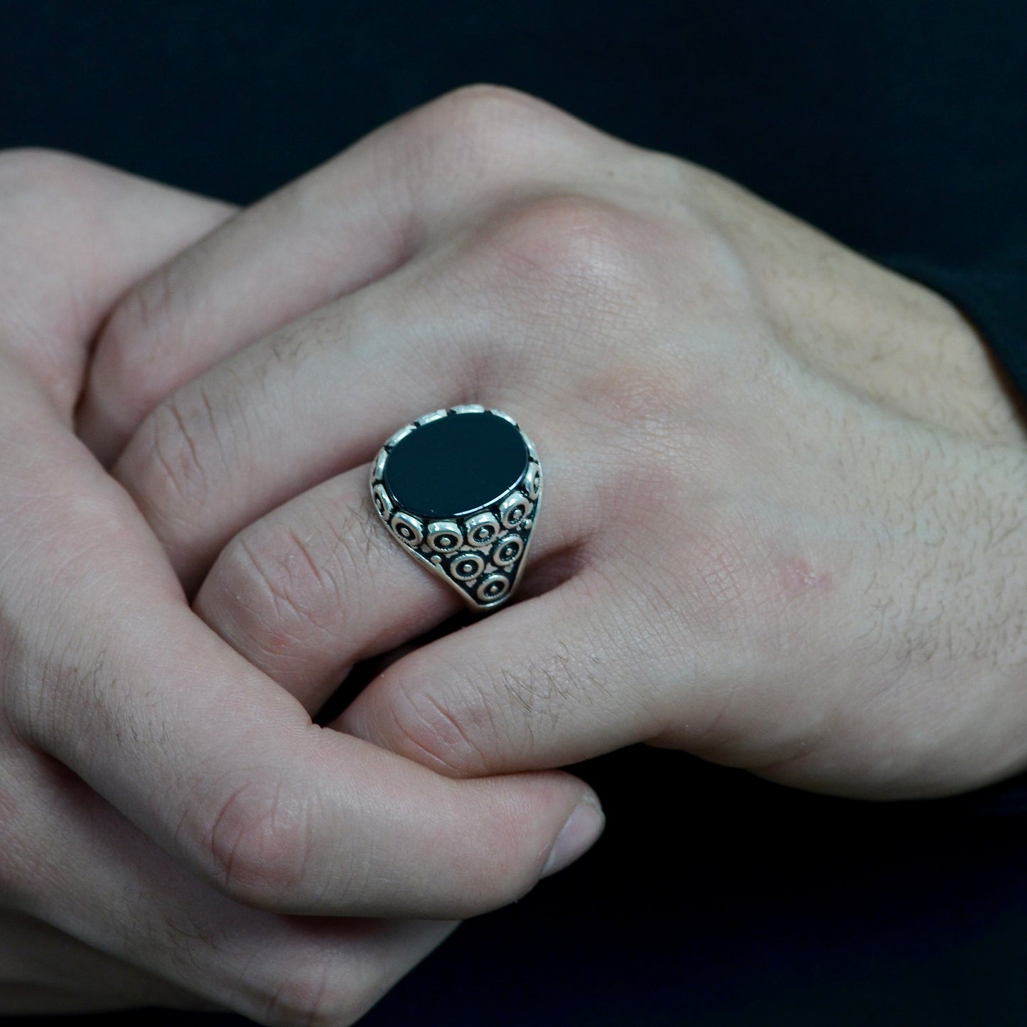 Onyx Pattern Ring silver 925k