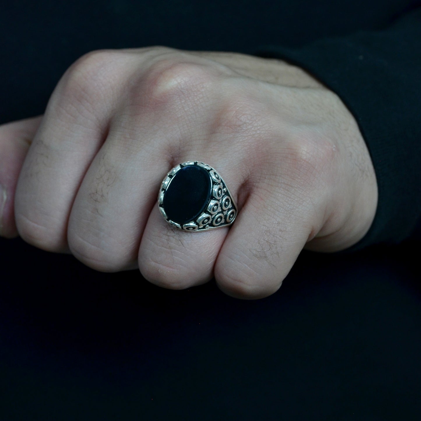 Onyx Pattern Ring silver 925k
