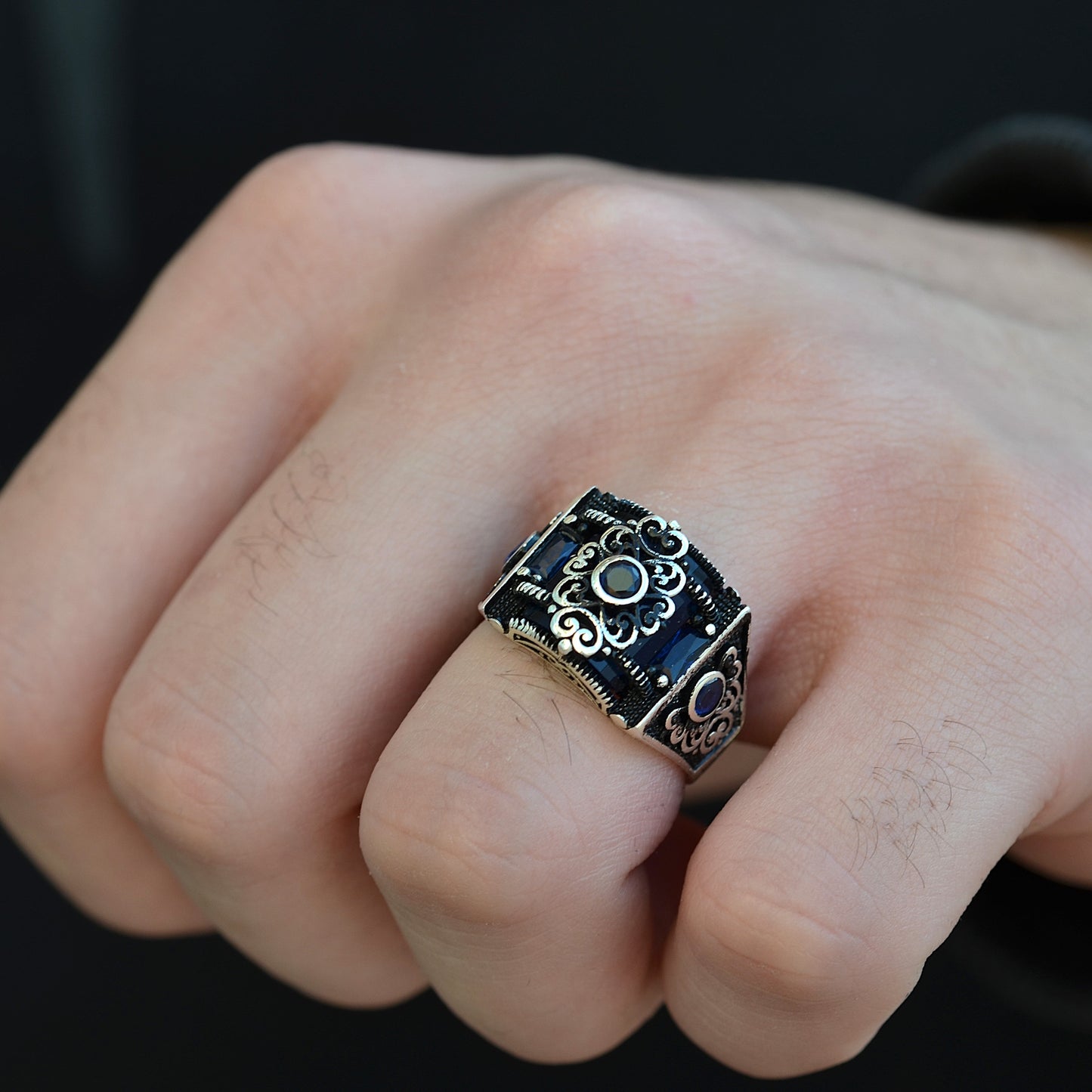 Royal Sapphire Crest Ring silver 925k