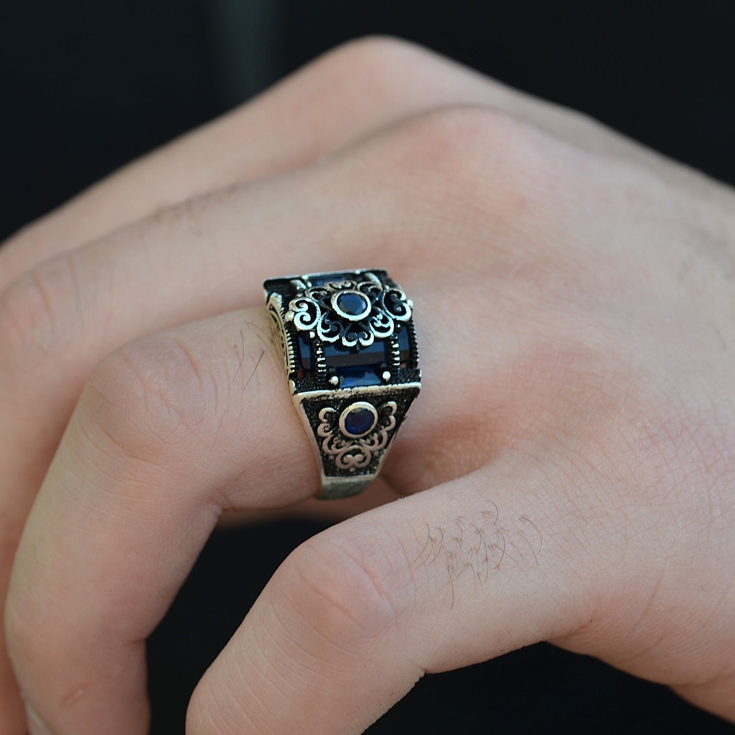 Royal Sapphire Crest Ring silver 925k