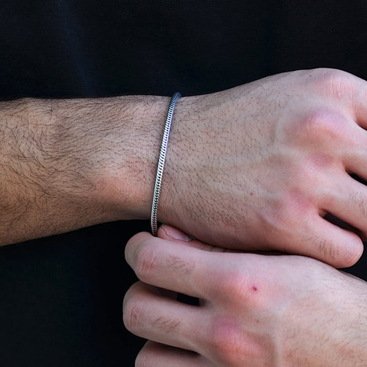 bracelet for men italian silver 925k snake bold