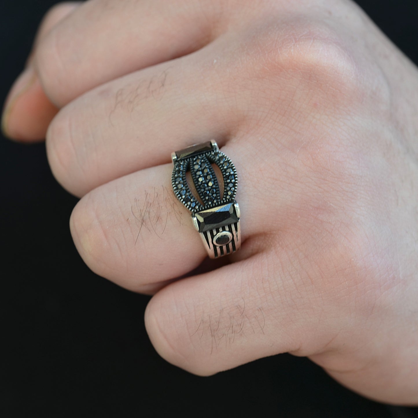 Midnight Orbit Ring silver 925k