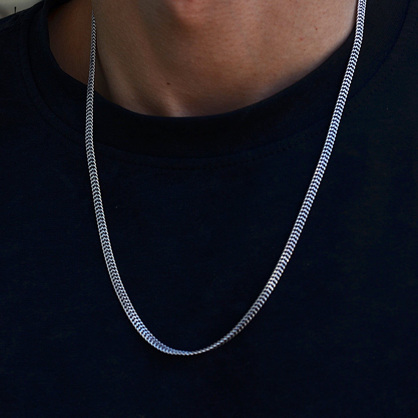 chain for men italian silver 925k width 10mm tall 70cm