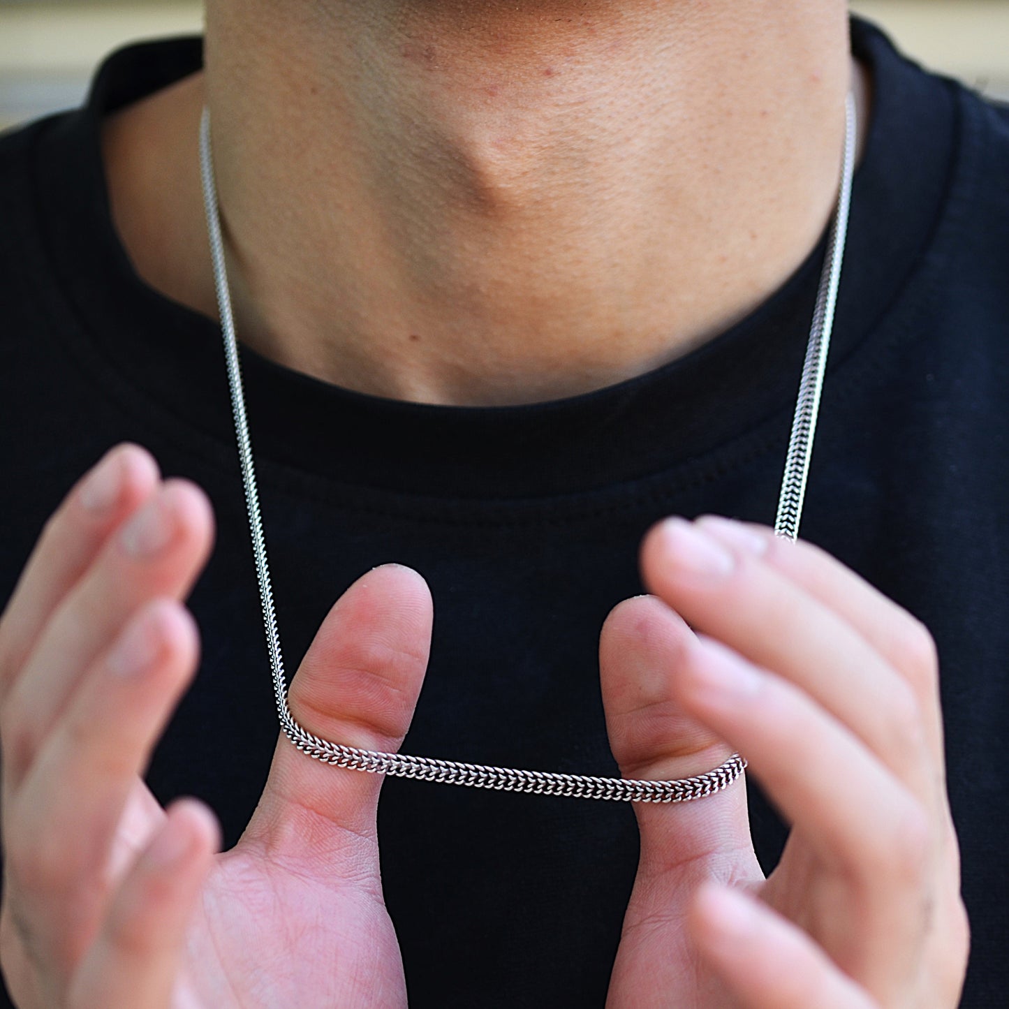 chain for men italian silver 925k width 10mm tall 70cm