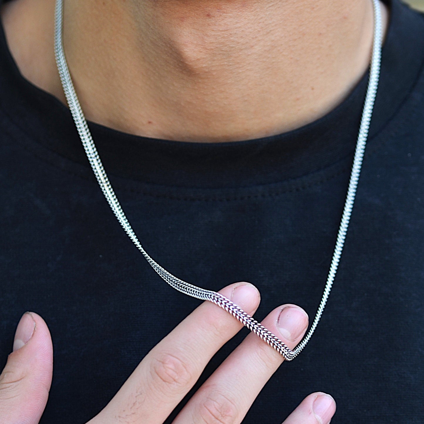 chain for men italian silver 925k width 10mm tall 70cm