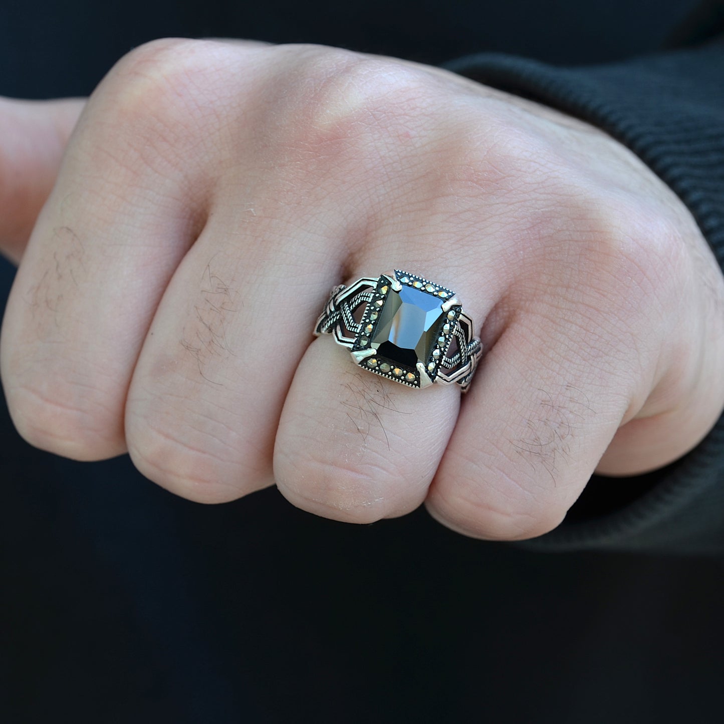 Obsidian Legacy Ring silver 925k