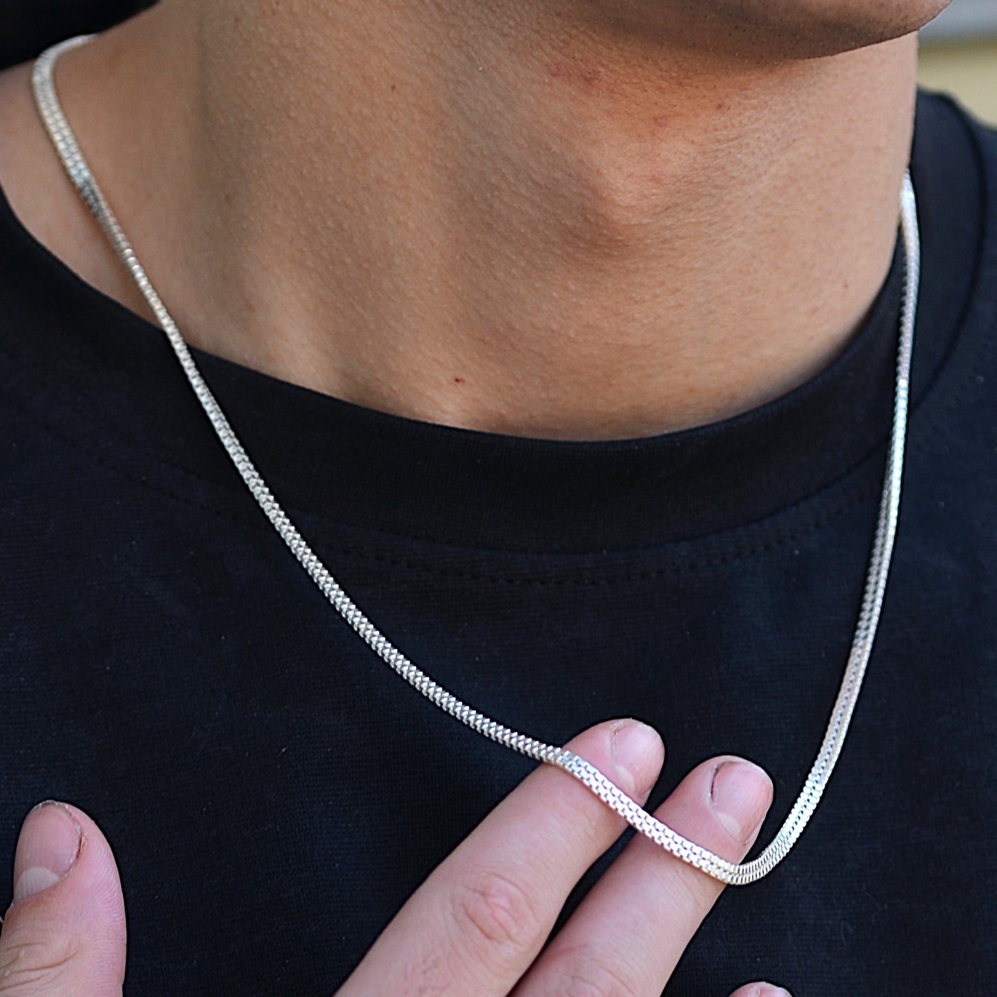 chain for men box style italian silver 925k