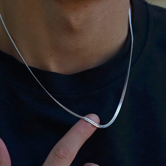 snake style chain for men silver 925k