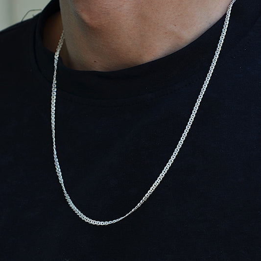 rambo style chain for men silver 925k