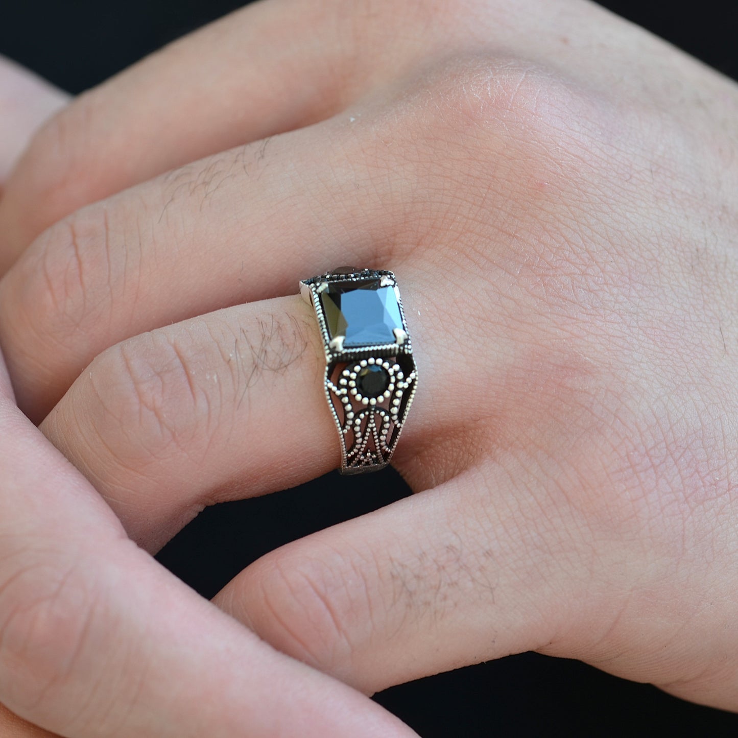 Midnight Elegance Ring silver 925k