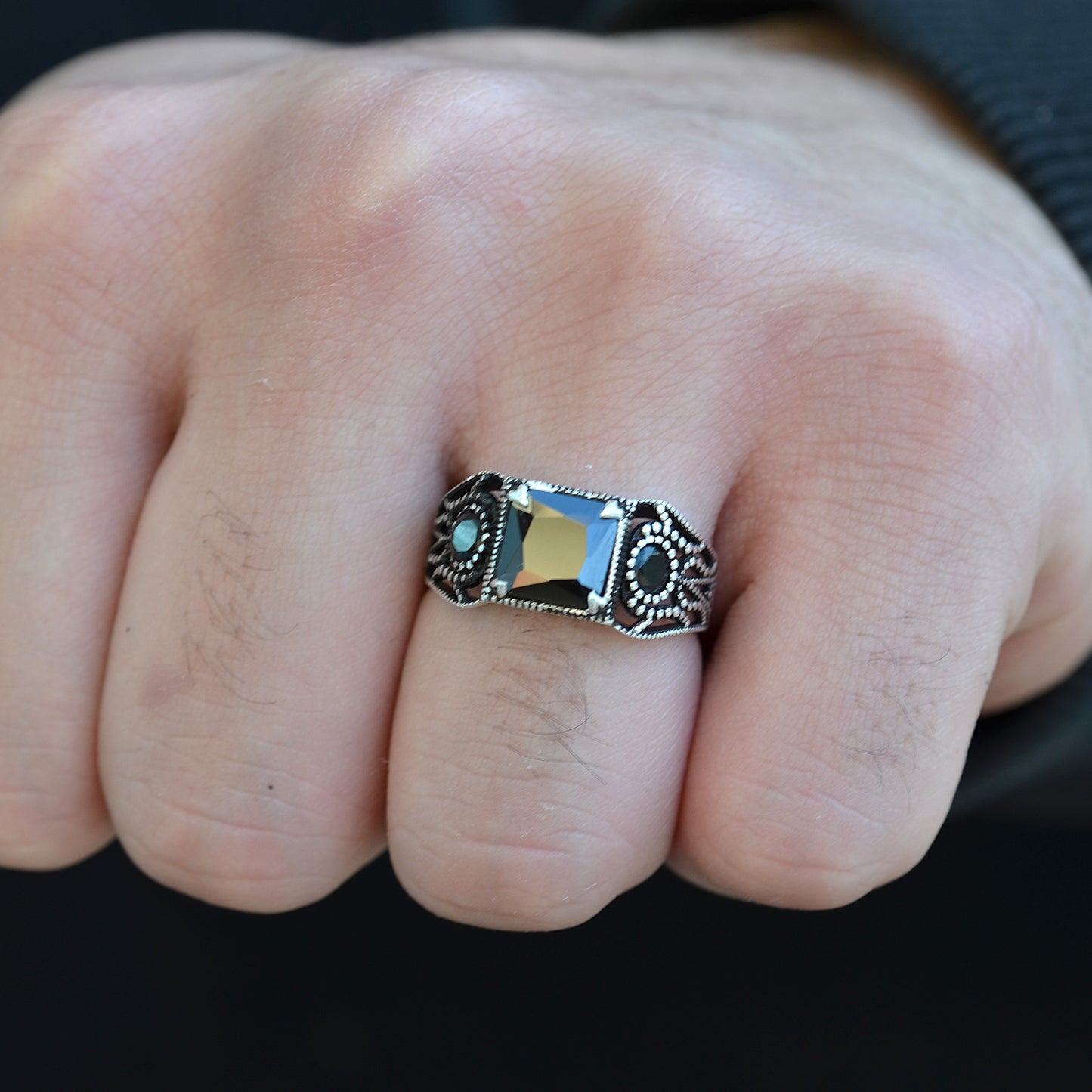 Midnight Elegance Ring silver 925k