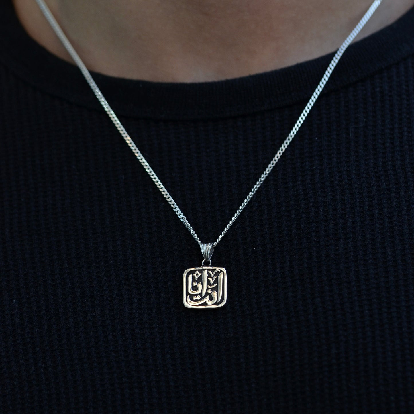 Royal Arabic Script Pendant Necklaces silver 925K (انت - انا)