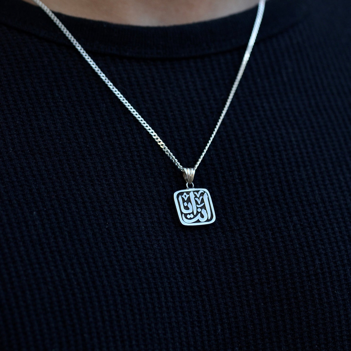 Royal Arabic Script Pendant Necklaces silver 925K (انت - انا)