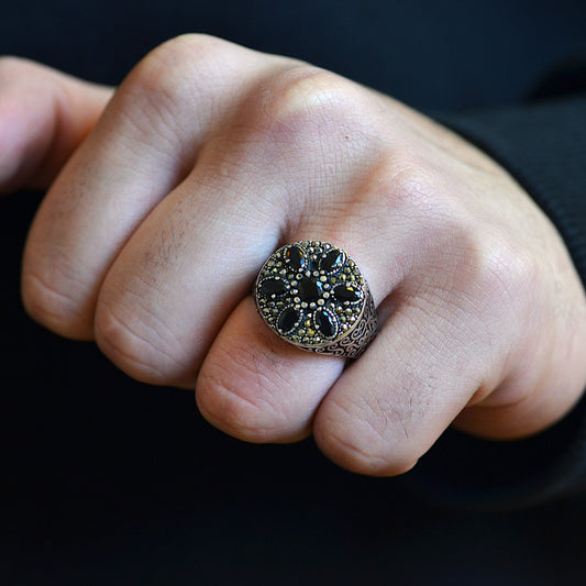 Vintage Crown Circle Ring silver 925k