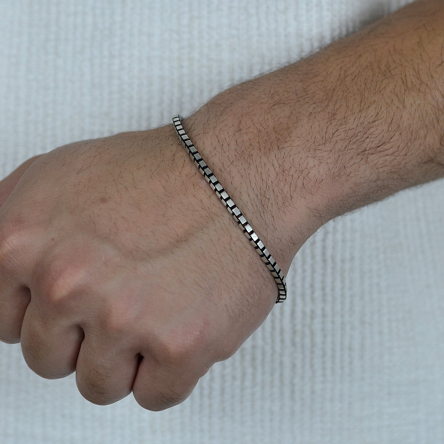Obsidian Grid Bracelet silver 925k