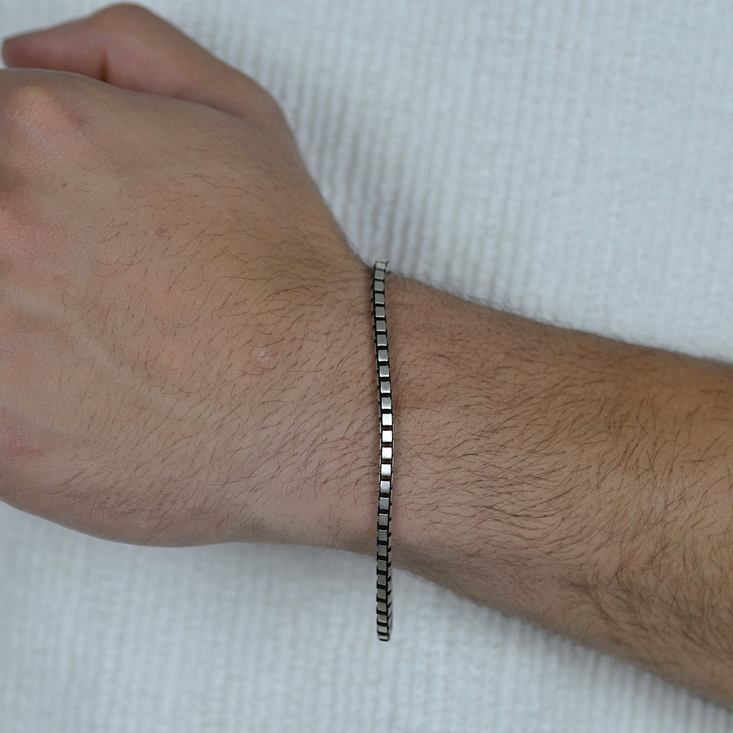 Obsidian Grid Bracelet silver 925k
