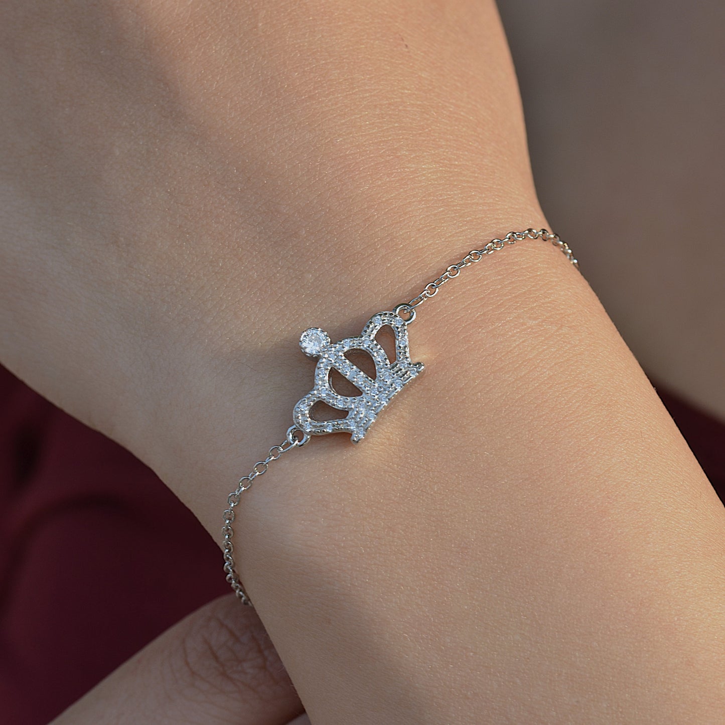 SILVER BRACELET FOR WOMEN QUEEN Crown