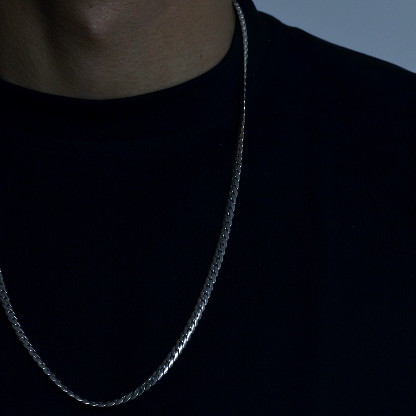 Flat Curb Link Necklace silver 925K Length: (65) cm Width: (5) mm
