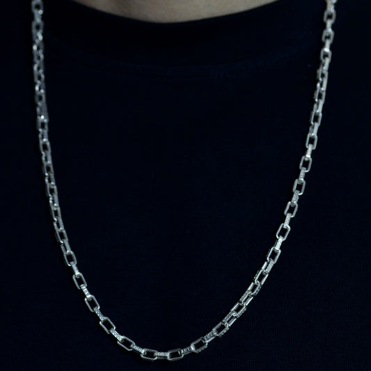 Modern Box Link Silver Chain Necklace silver 925K Length: (65) cm Width: (6) mm