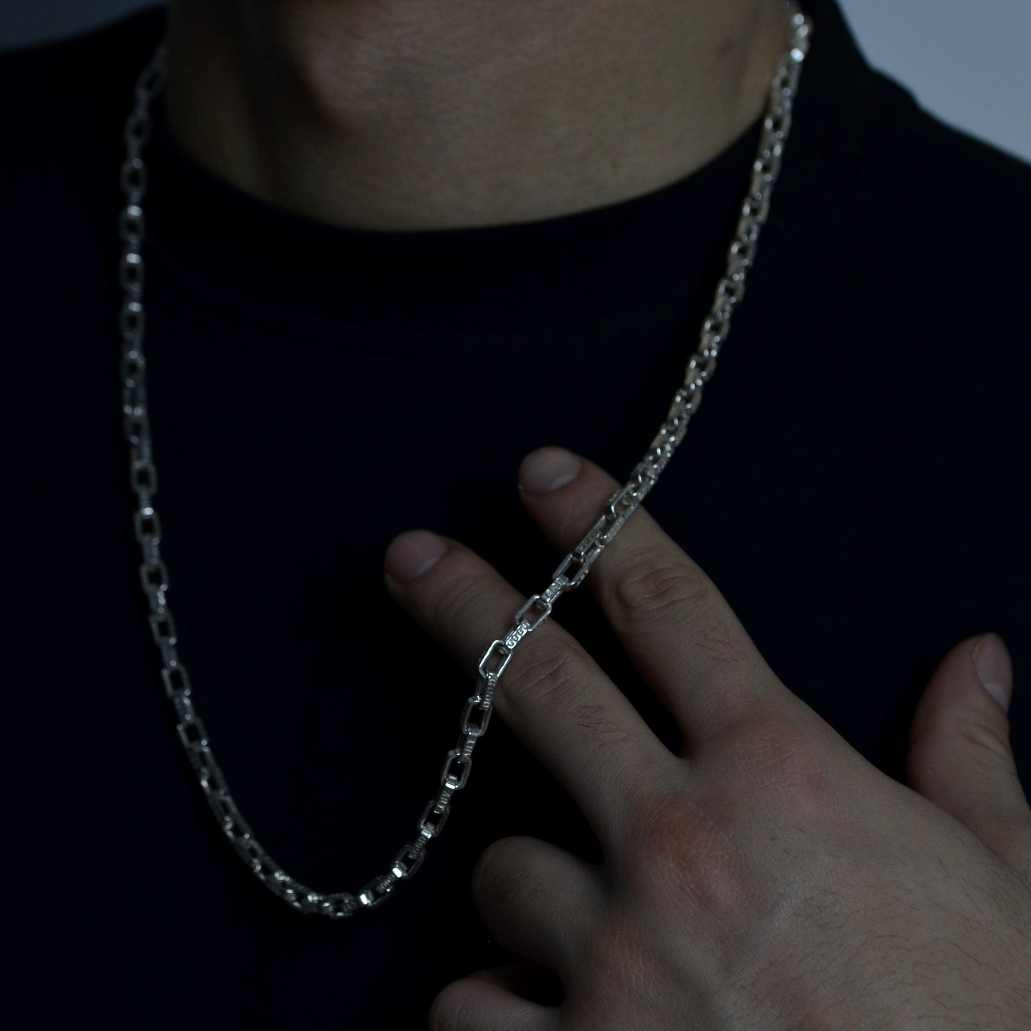 Modern Box Link Silver Chain Necklace silver 925K Length: (65) cm Width: (6) mm