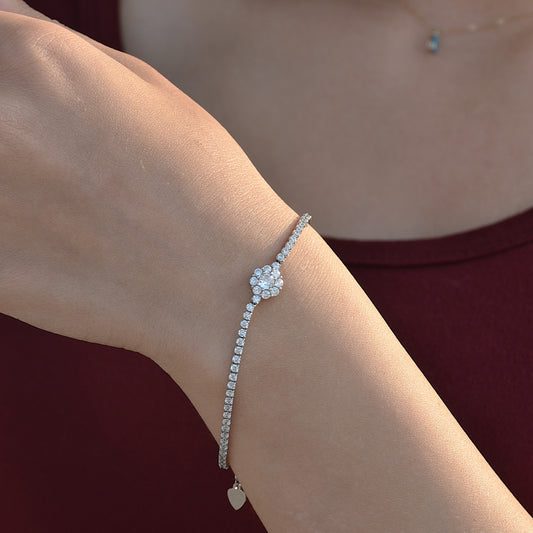 SILVER BRACELET FOR WOMEN WHITE ZARCON