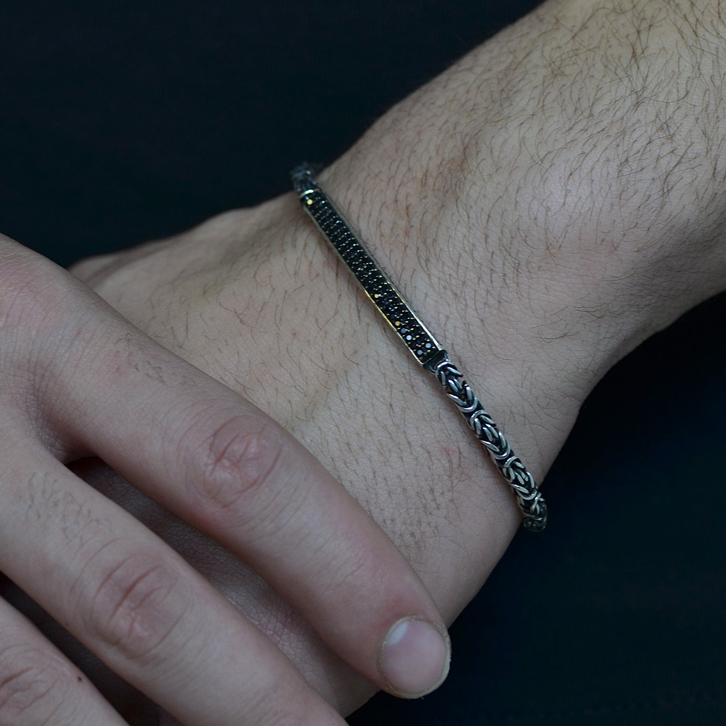 Luxury Black Link Bracelet silver 925k