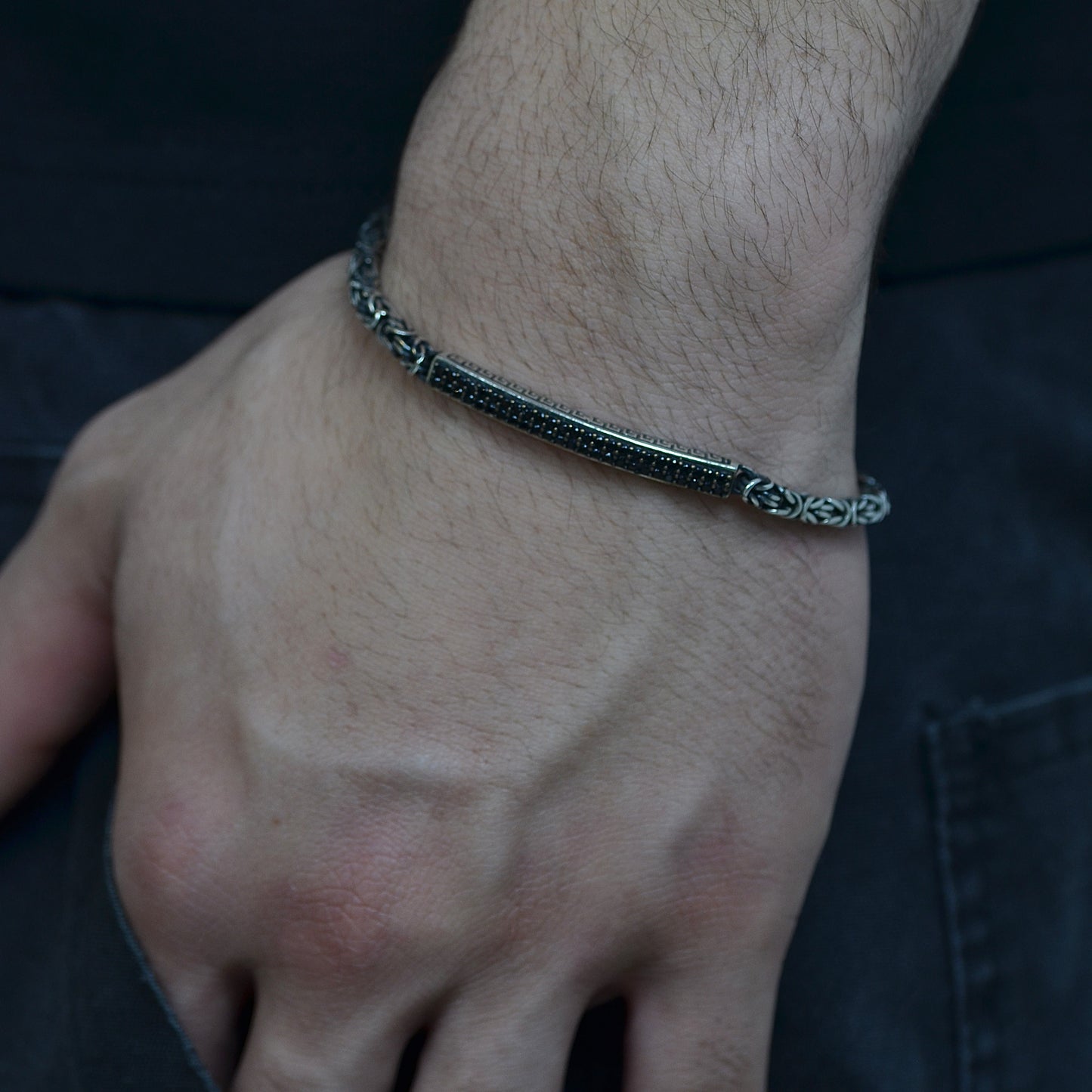 Luxury Black Link Bracelet silver 925k