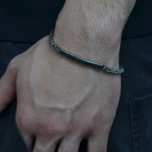 Luxury Black Link Bracelet silver 925k