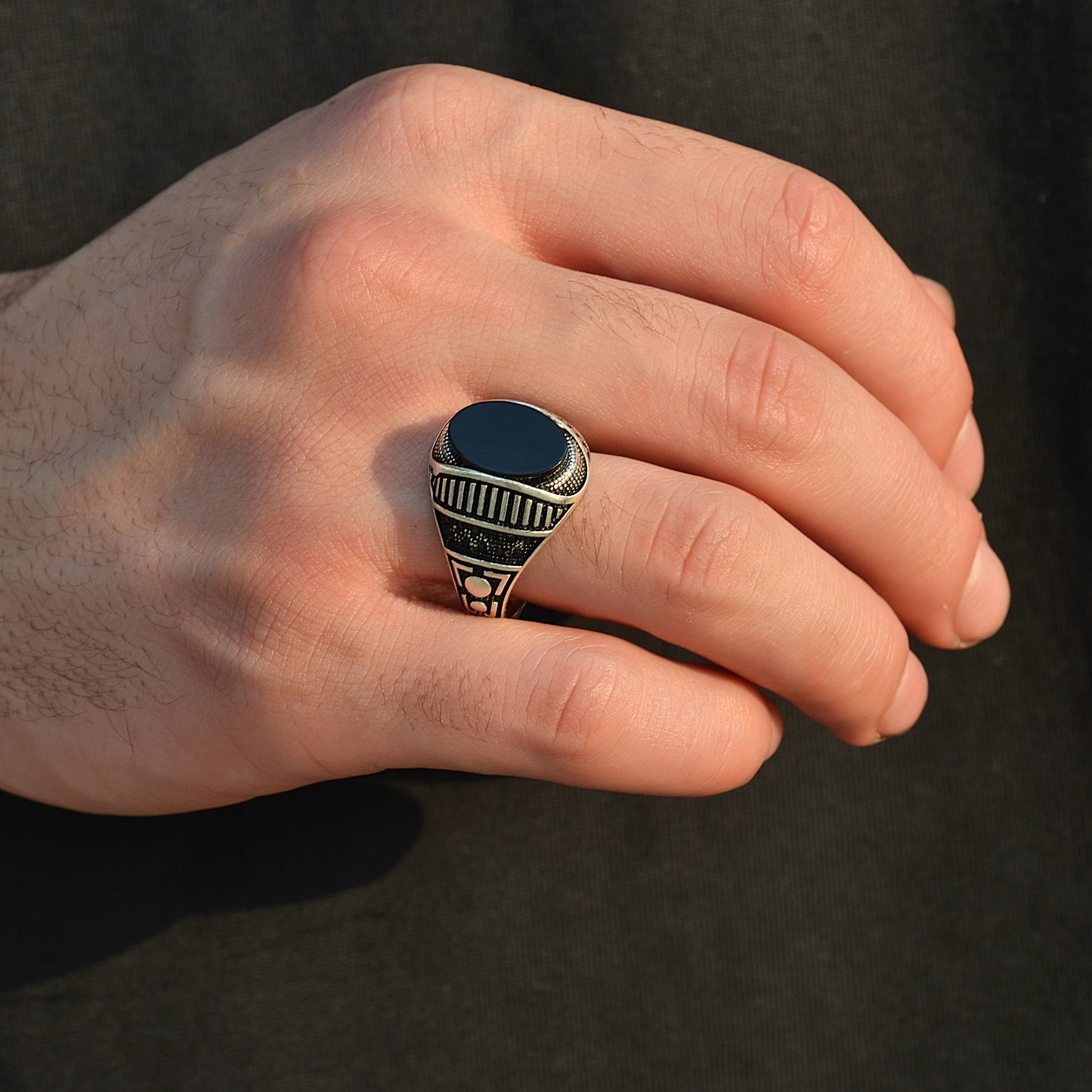 SILVER RING FOR MEN 925K NEW STYLE BLACK ONYX