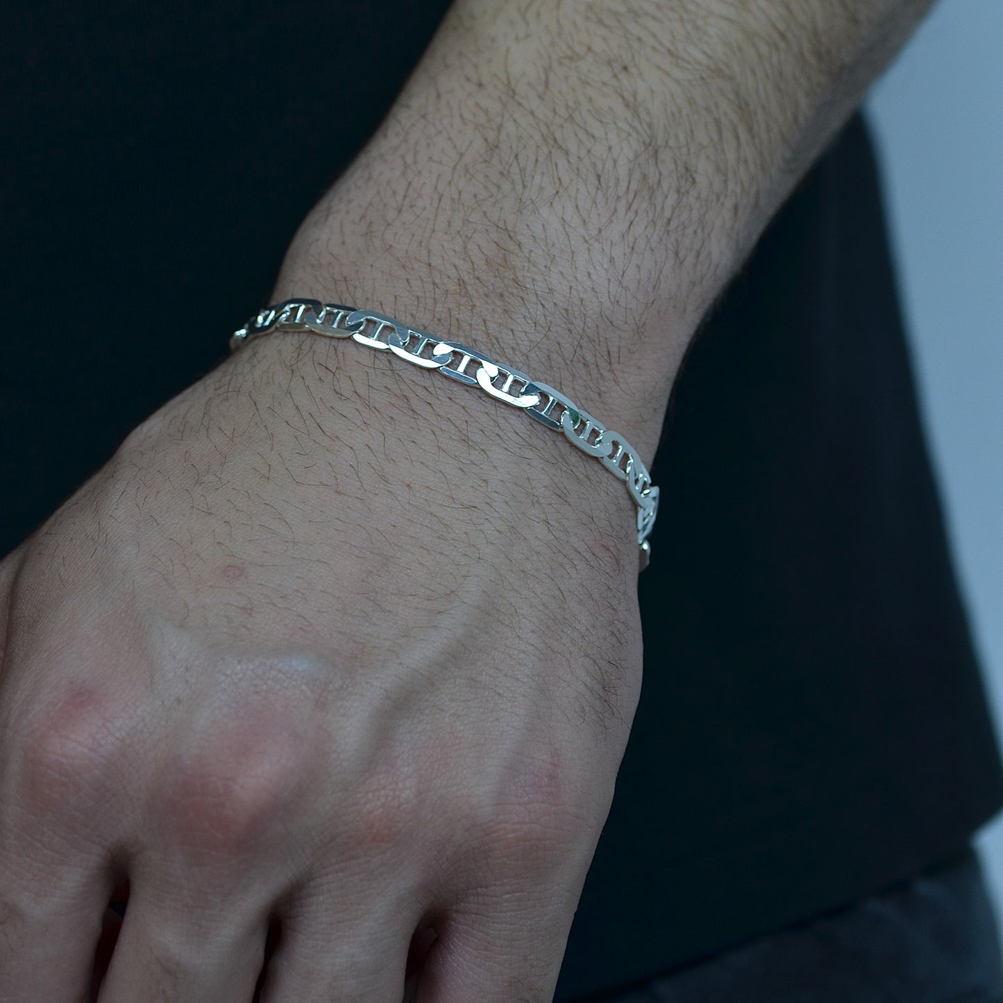 Classic Figaro Bracelet silver 925k Width:(7) mm