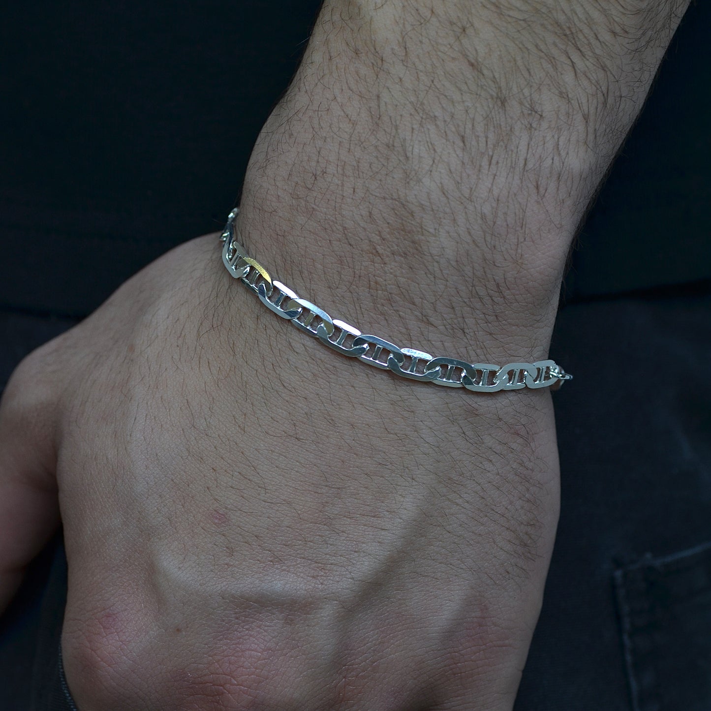 Classic Figaro Bracelet silver 925k Width:(7) mm