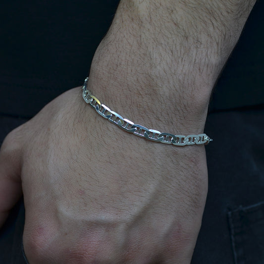 Classic Figaro Bracelet silver 925k Width:(7) mm