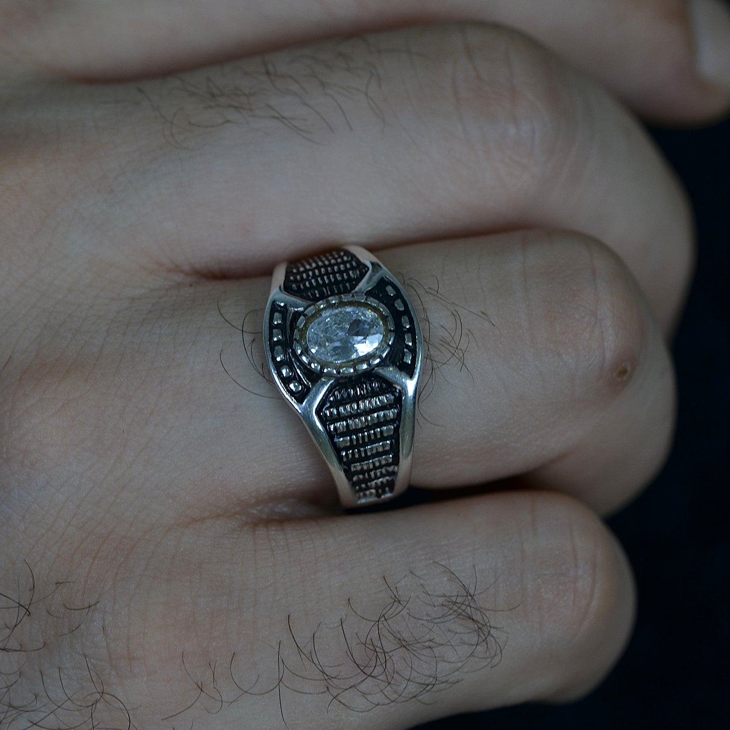 Diamond Crest Ring Silver 925K