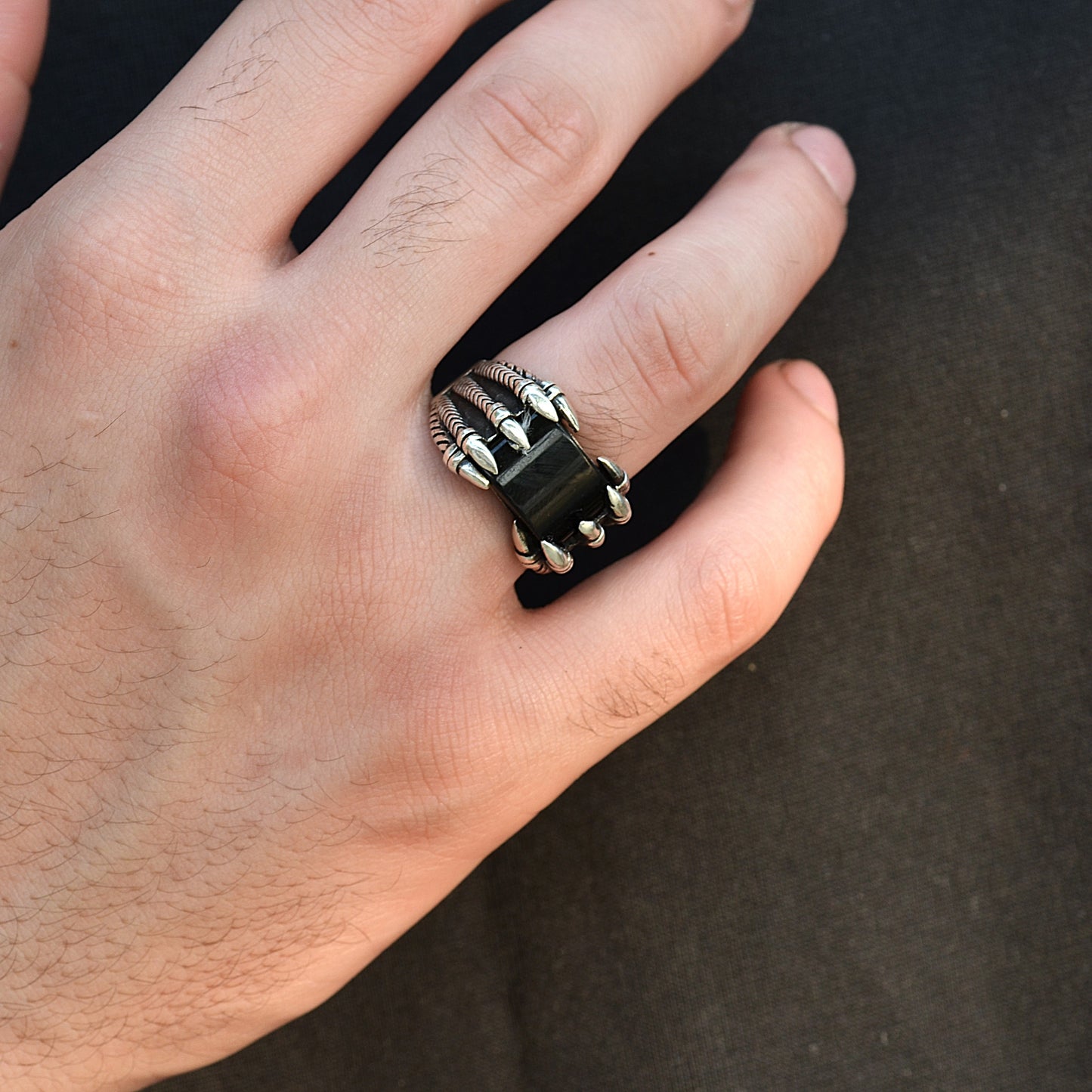 SILVER RING FOR MEN 925K NEW STYLE BLACK ONYX