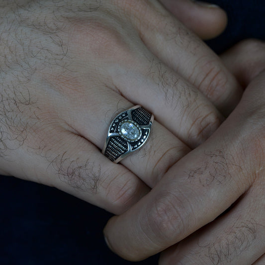Diamond Crest Ring Silver 925K