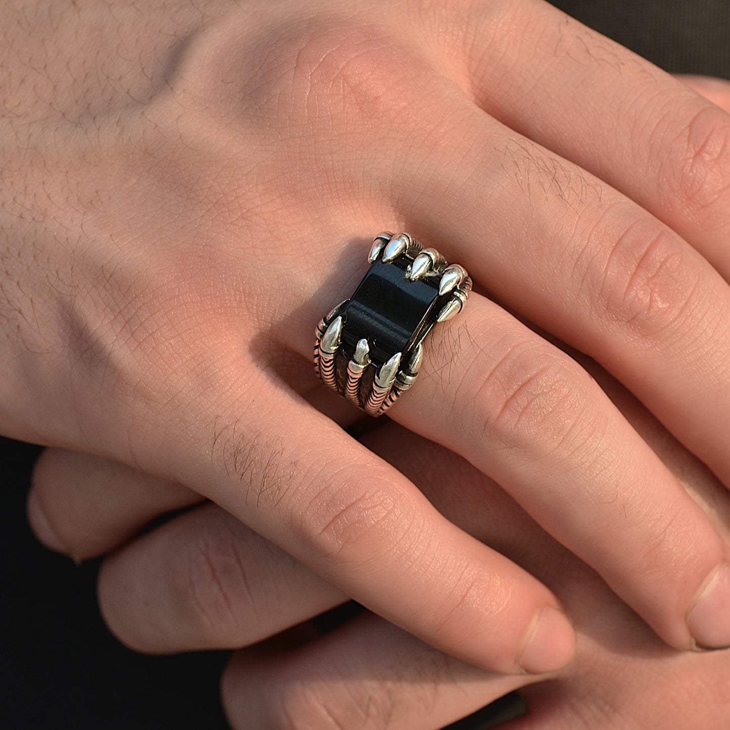 SILVER RING FOR MEN 925K NEW STYLE BLACK ONYX
