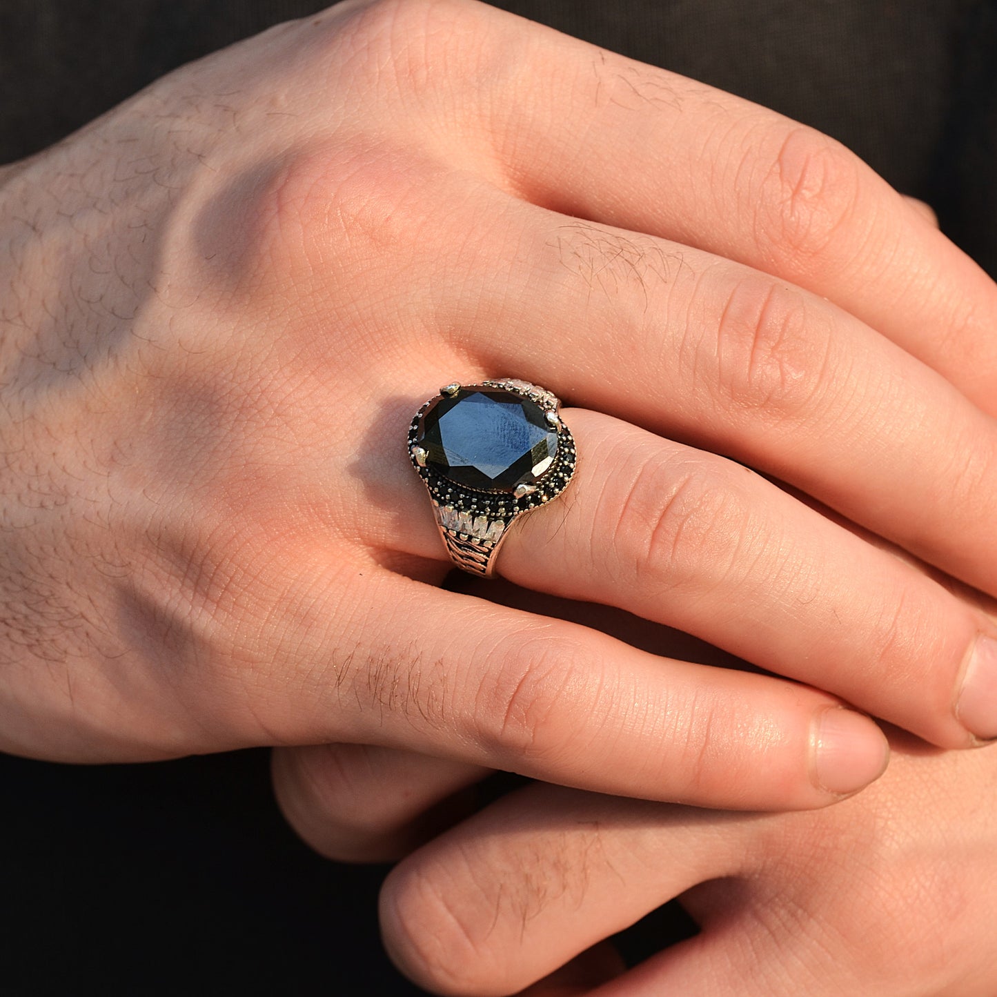 SILVER RING FOR MEN 925K ONIX BLACK