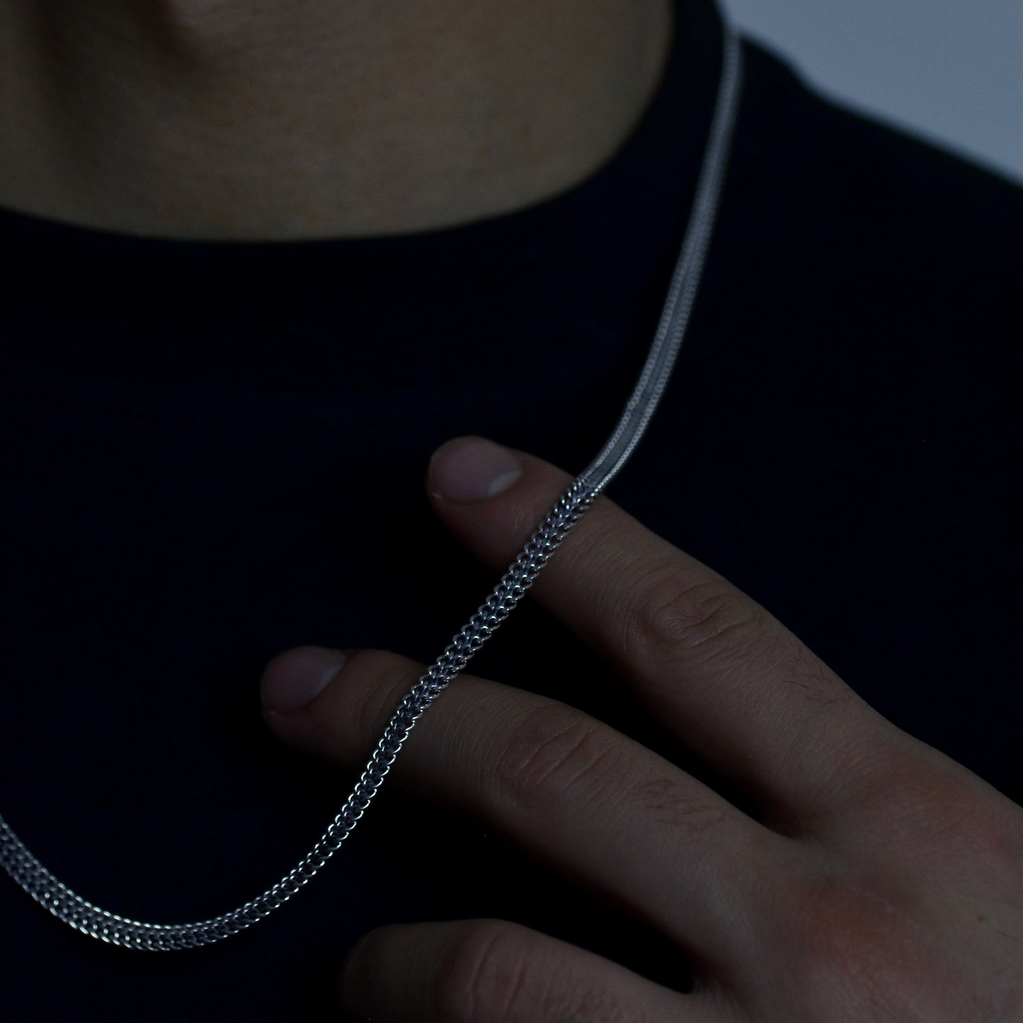 Snake Chain Silver Necklace silver 925K Length: (60) cm Width: (4) mm