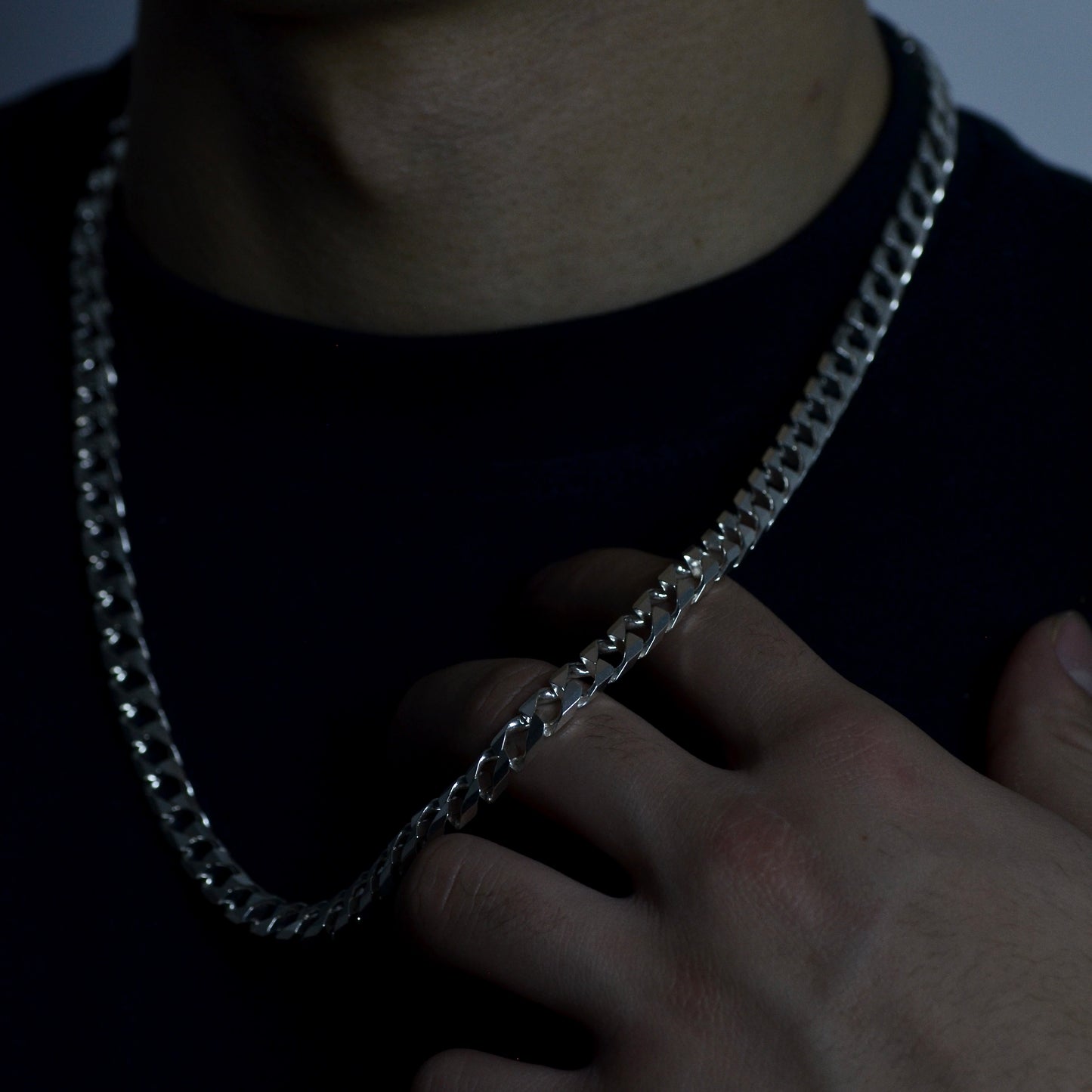 Diamond-Cut Silver Chain Necklace silver 925K Length: (55) cm Width: (7) mm