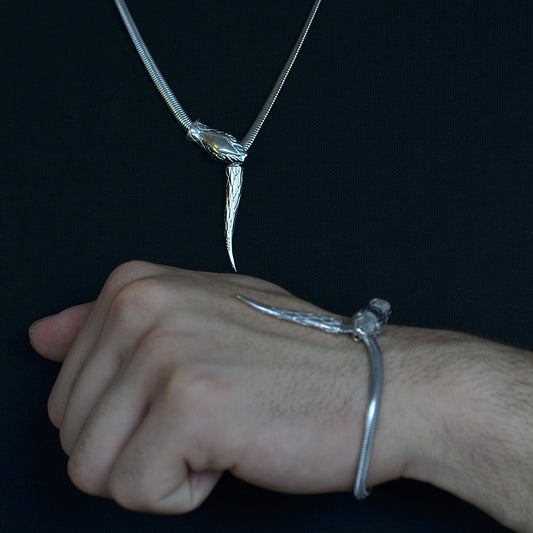 Snake Necklace & Bracelet Set silver 925k