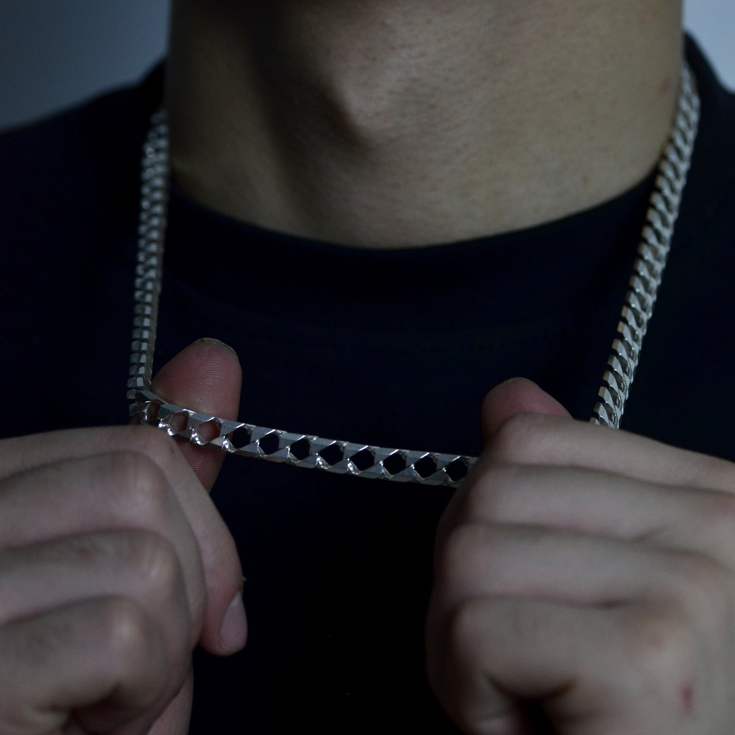 Diamond-Cut Silver Chain Necklace silver 925K Length: (55) cm Width: (7) mm