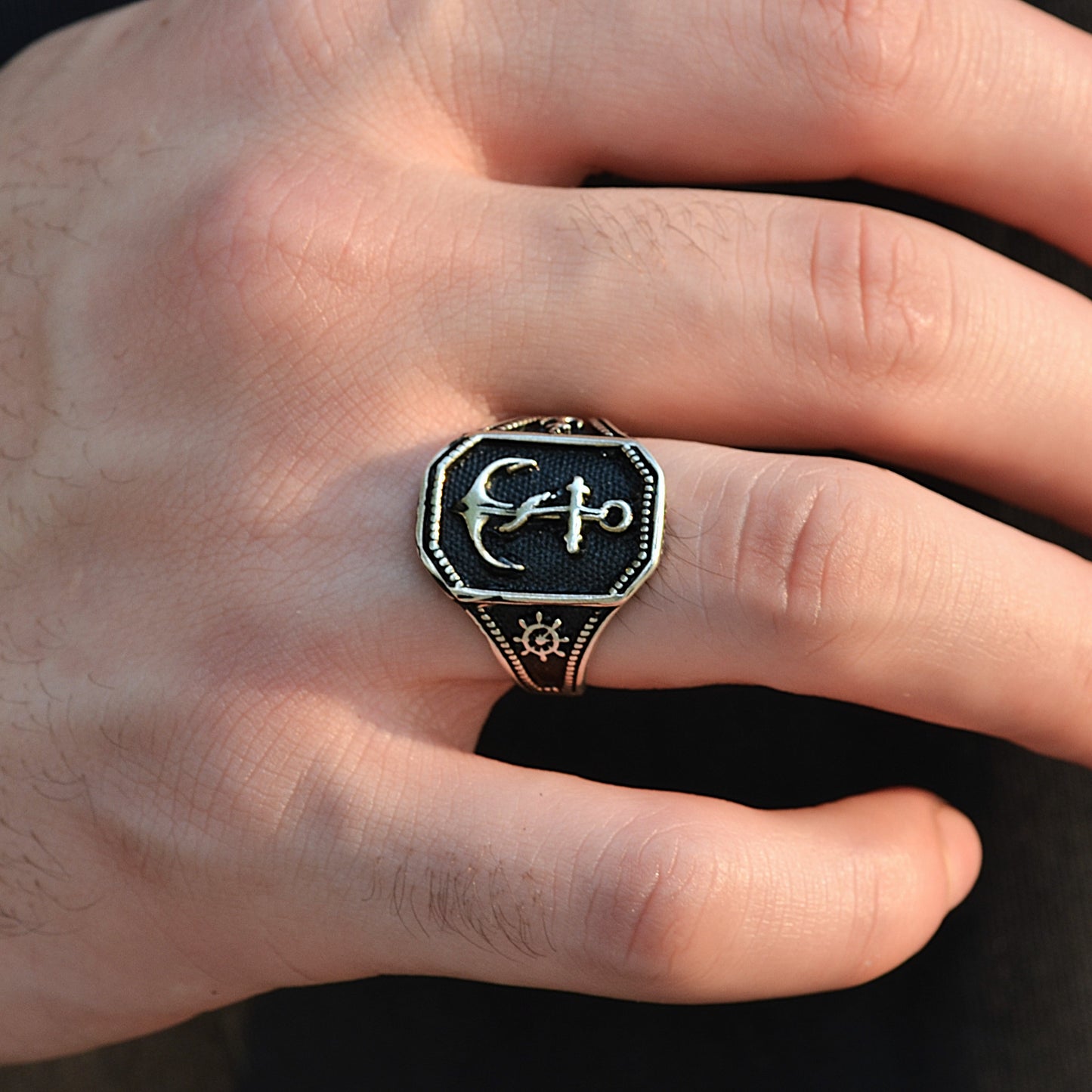 SILVER RING FOR MEN 925K HELP OF SEA